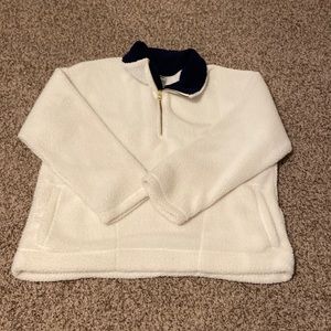 White pullover Sherpa Material